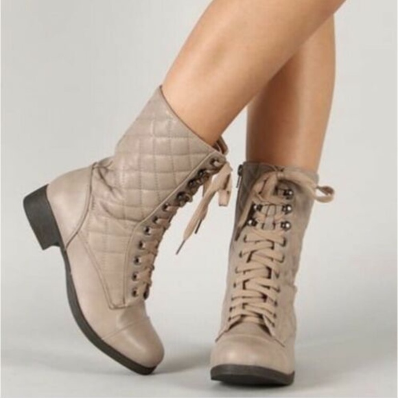 Bamboo Fighter-16 Quilted Combat Boots - Picture 1 of 7